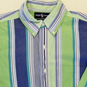 Ralph Lauren Blue and Green Striped Shirt